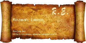 Rozman Emese névjegykártya